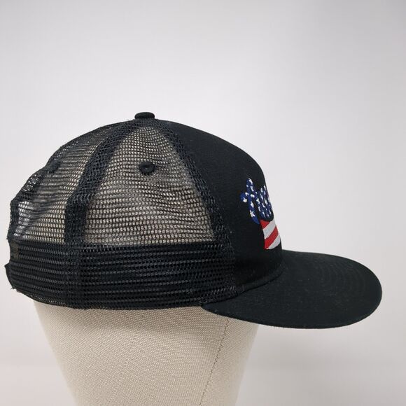 America Slideback Mesh Back Trucker Hat Black One Size Solid Pinnacle - Picture 4 of 8